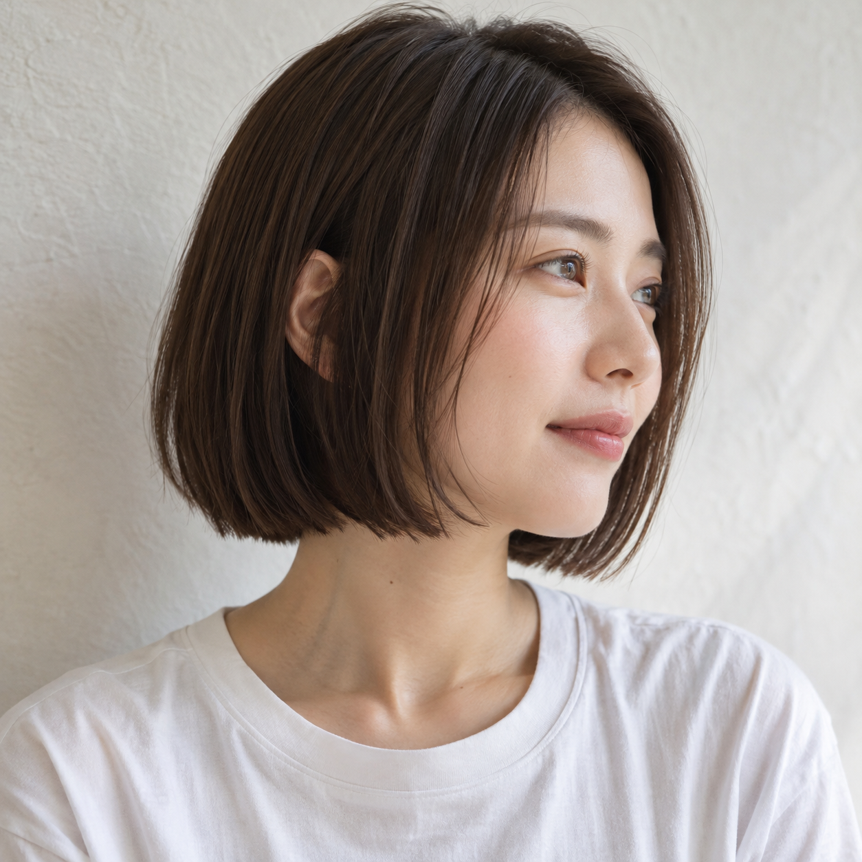 あご下ぱつっとボブの形や手順が分かる自然なイメージ