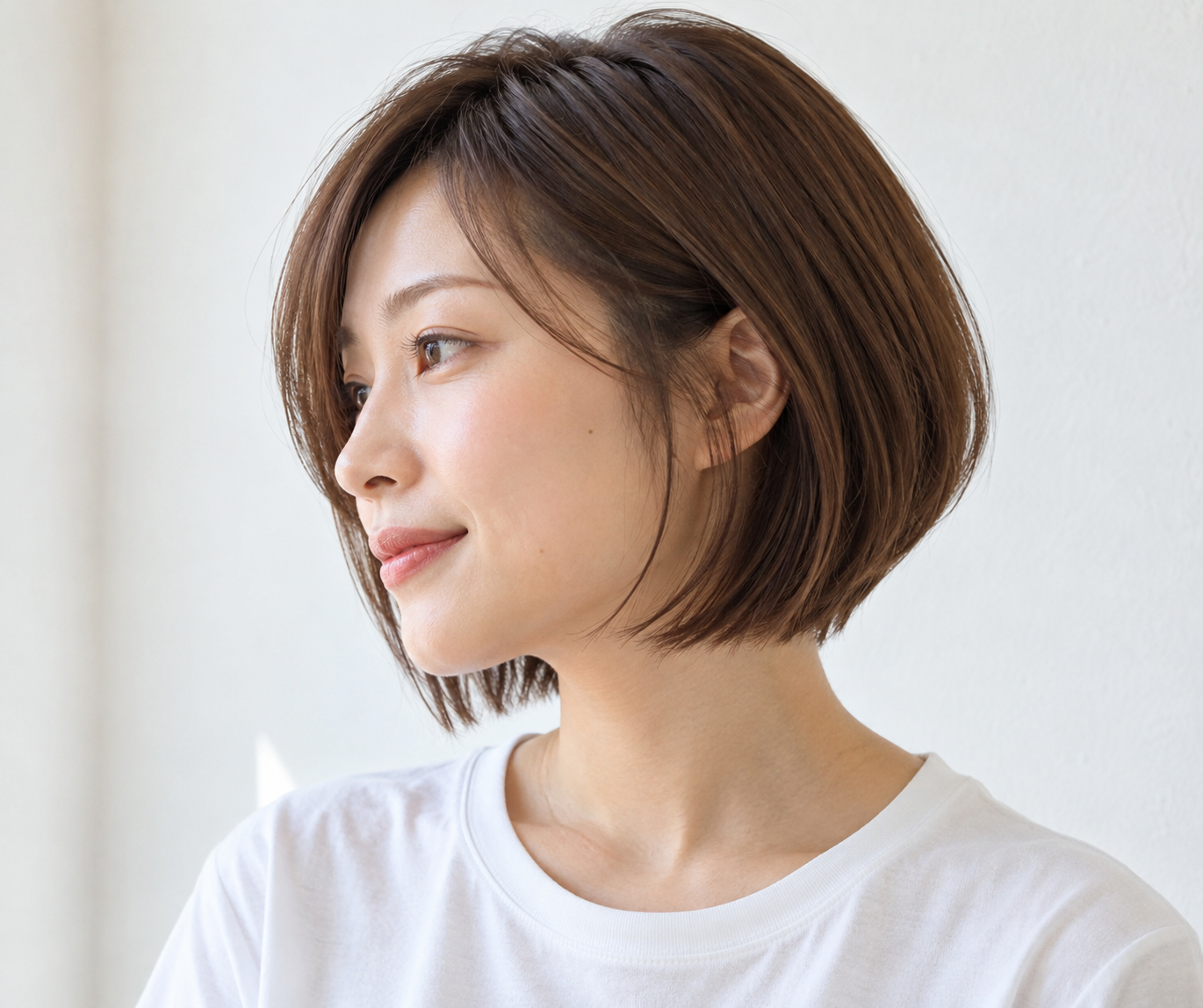 自然な前下がりボブ横顔を表した自然なイメージ
