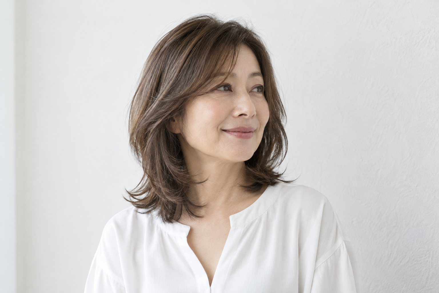 50代のミディアムの段と厚みのイメージ