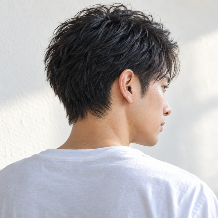 メンズショート刈り上げない自然な襟足を表した自然なイメージ
