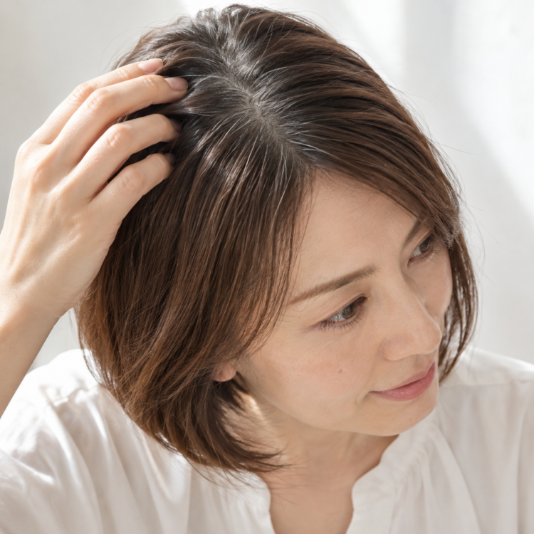 白髪染めの根元と毛先の色の差のイメージ
